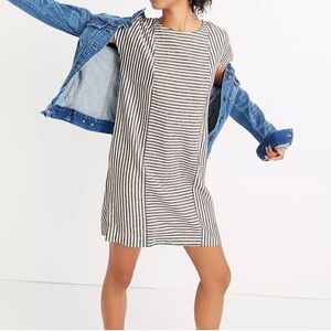 Madewell Stripe-Play Button-Back Tee Dress